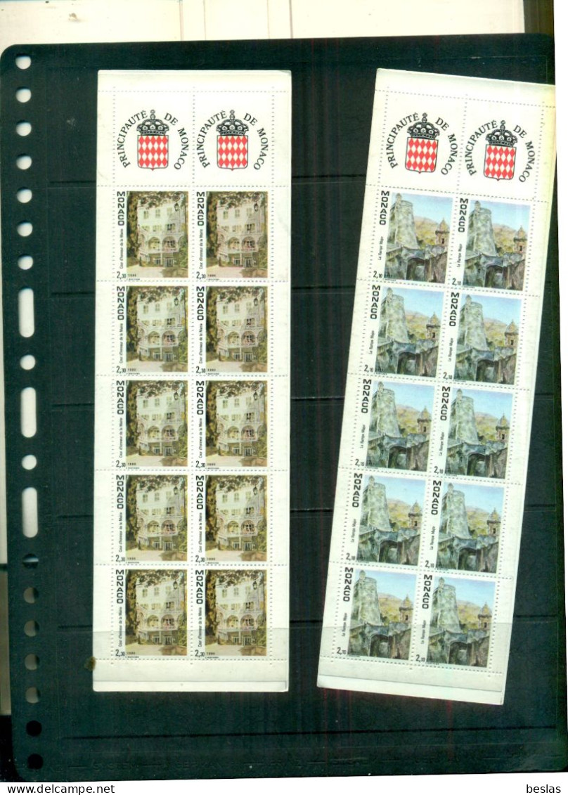 MONACO AQUARELLES 90 2 CARNETS DE 10 TIMBRES NEUFS A PARTIR DE 3 EUROS - Postzegelboekjes