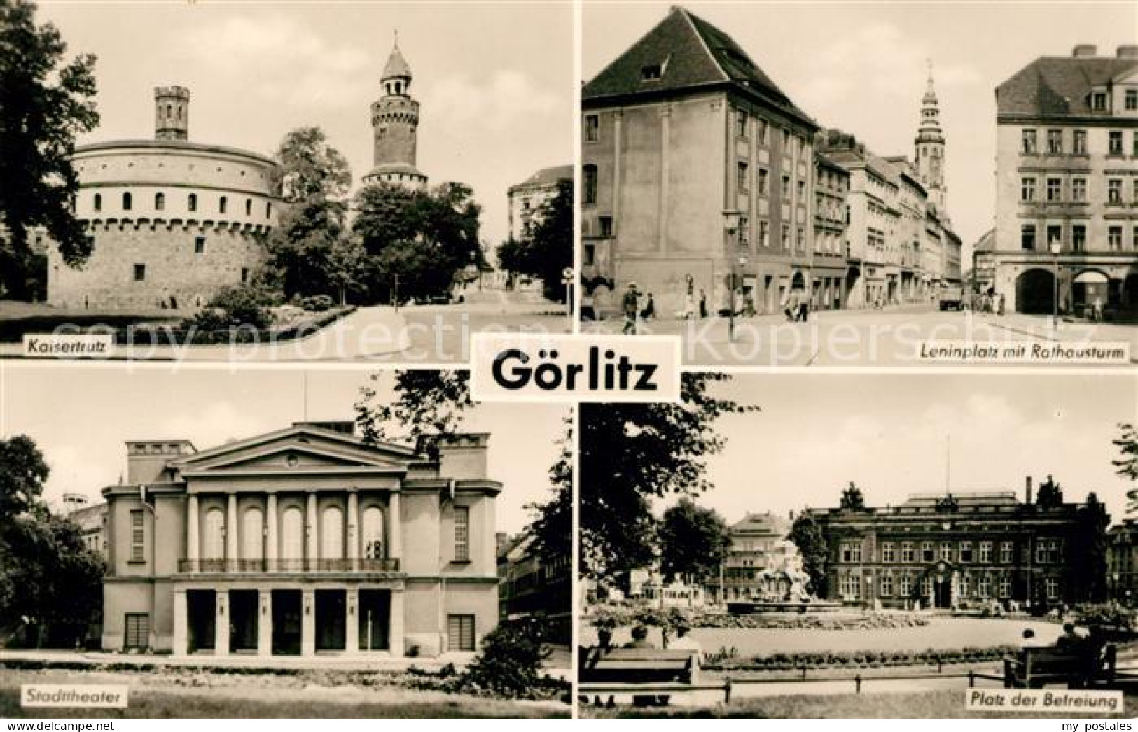 73031490 Goerlitz Sachsen Kaisertrutz Leninplatz Mit Rathausturm Stadttheater Pl - Görlitz