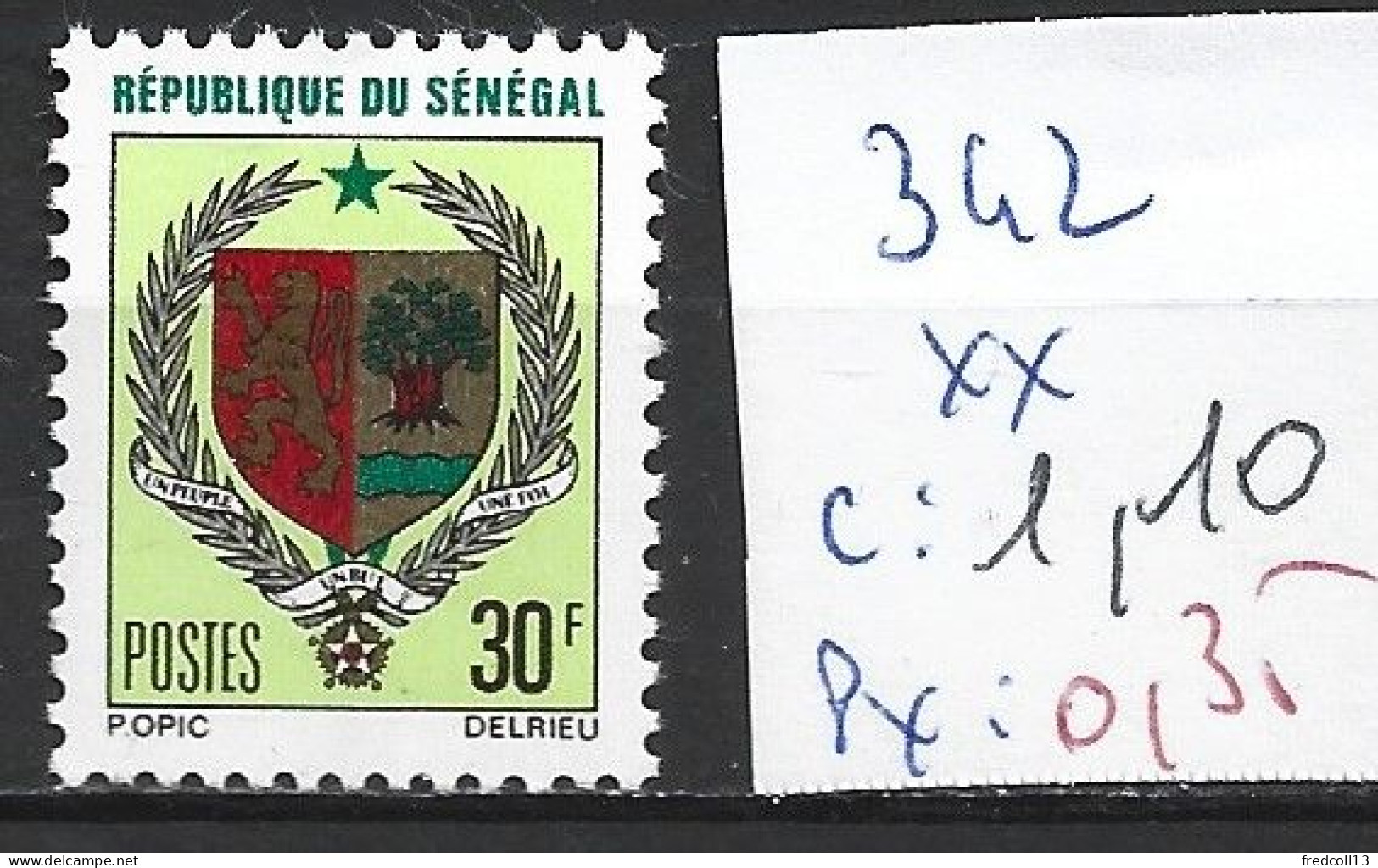 SENEGAL 342 ** Côte 1.10 € - Sénégal (1960-...)