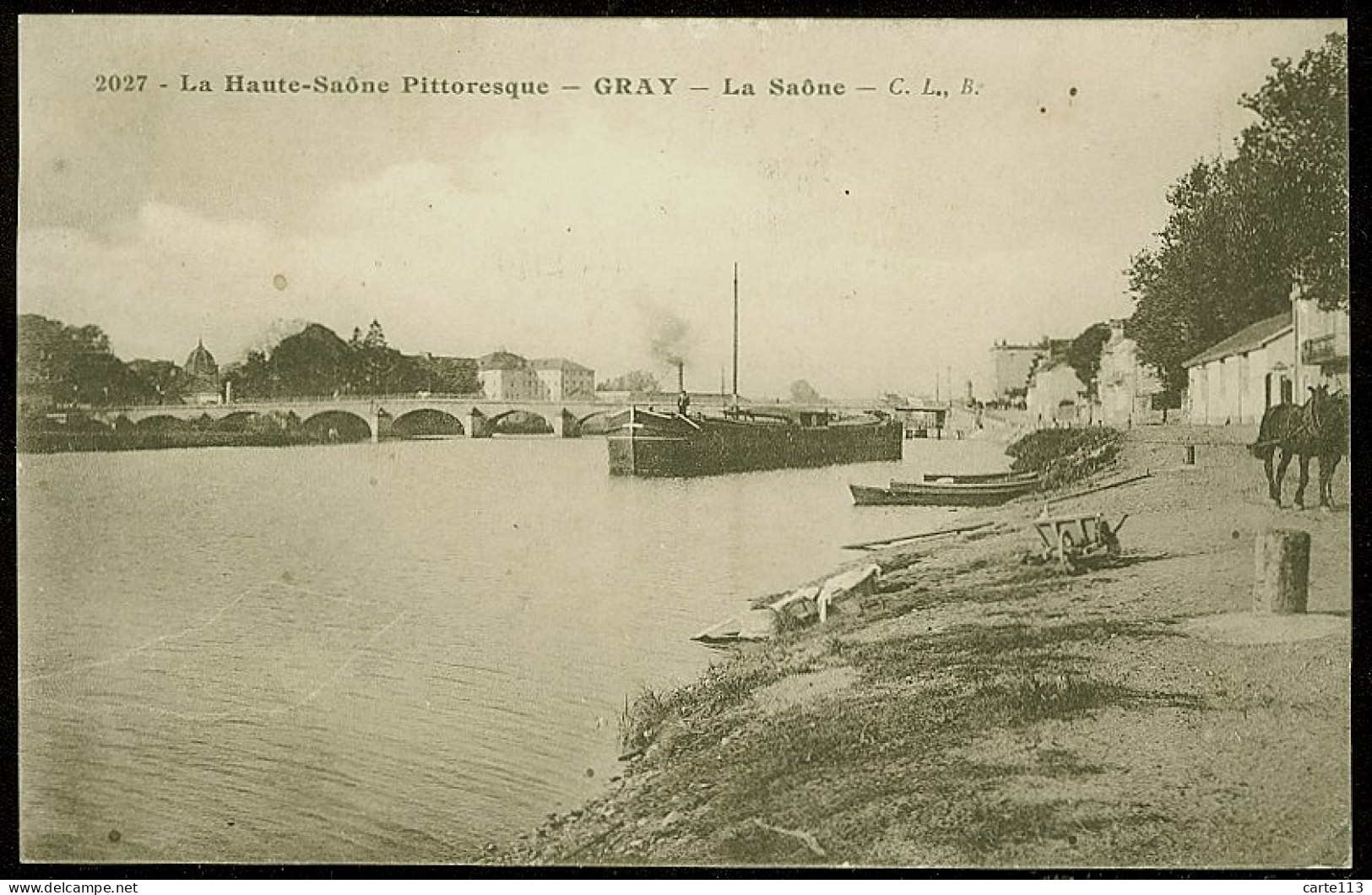 70 - B1651CPA - GRAY - 2027 - La Saone - Halage Péniche - Très Bon état - HAUTE-SAONE - Gray