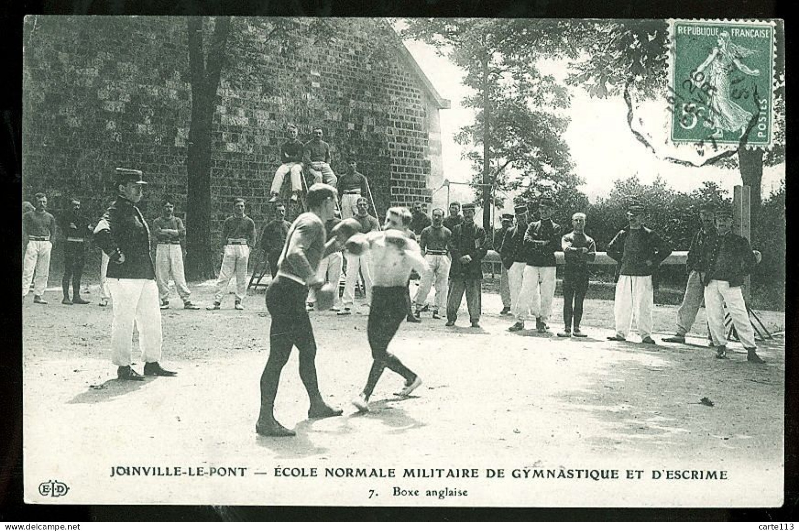 94 - T2522CPA - JOINVILLE LE PONT - Boxe Anglaisse - Ecole Normale Militaire De Gymnastique Et D'escrime - Parfait état - Joinville Le Pont