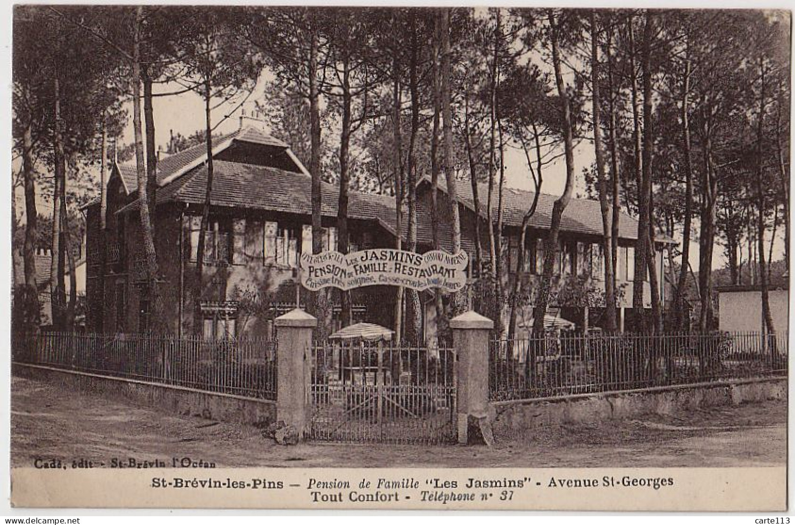 44 - B17650CPA - SAINT BREVIN LES PINS - Pension De Famille Les Jasmins -  Avenue St Georges - Très Bon état - LOIRE-ATL - Saint-Brevin-les-Pins