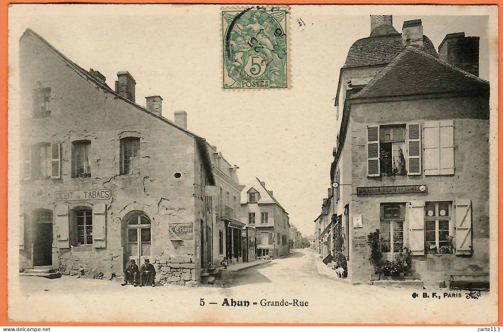 23 - B34559CPA - AHUN - Grande Rue - Débit De Tabac - Très Bon état - CREUSE - Sonstige & Ohne Zuordnung