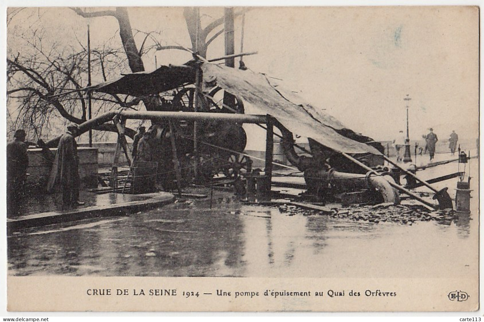 75 - B18204CPA - PARIS - ARR. 01 - Crue De La Seine 1924 - Pompe Epuisement Au Quai Des Orfevres - Très Bon état - PARIS - Paris (01)