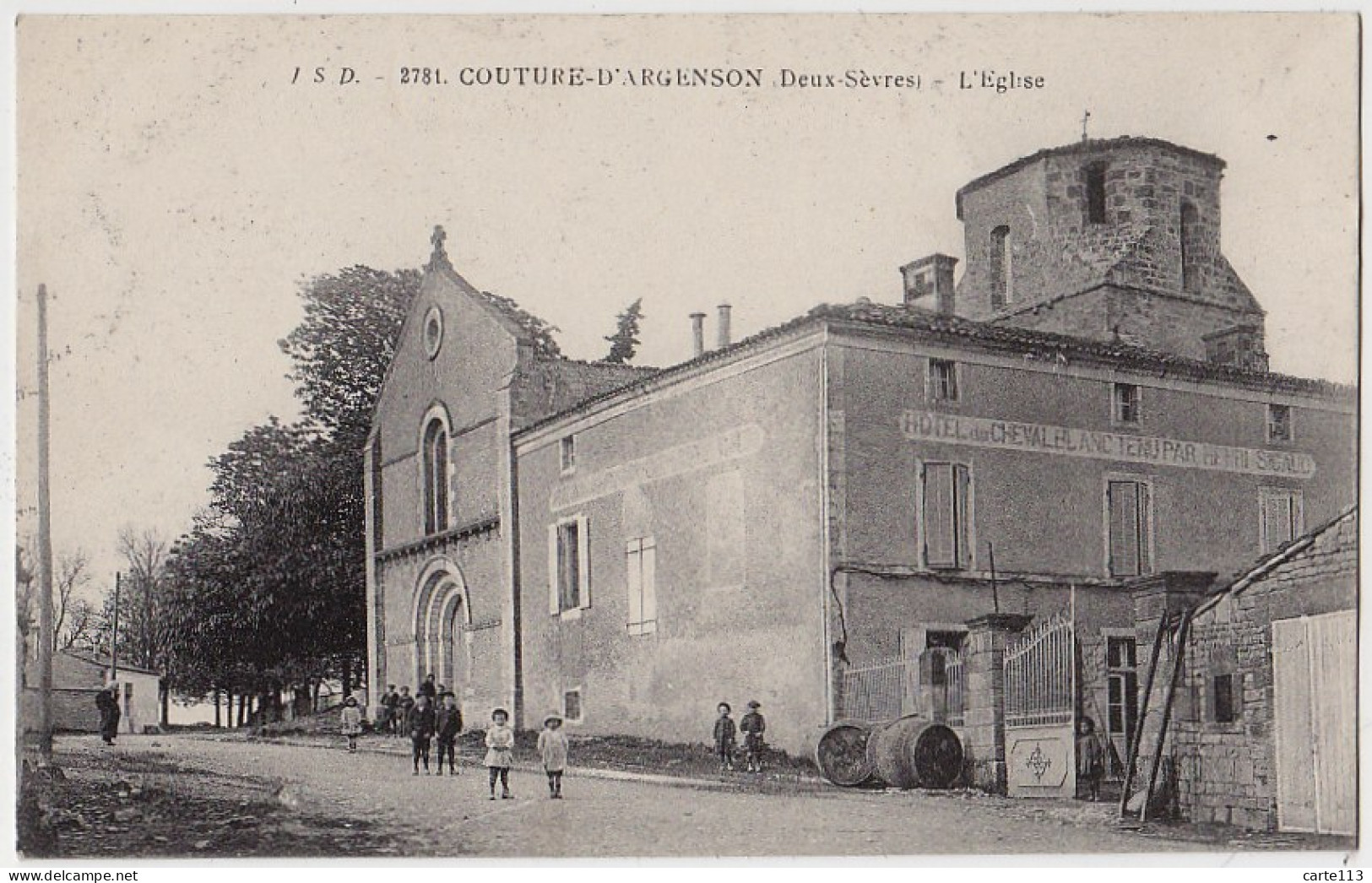 79 - B18023CPA - COUTURE D' ARGENSON - Eglise, Hotel Du Cheval Blanc - Très Bon état - DEUX-SEVRES - Autres & Non Classés