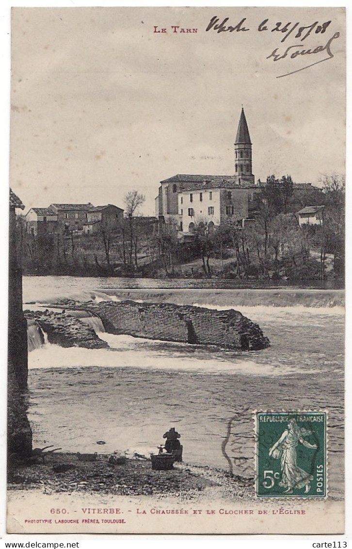 81 - B16515CPA - VITERBE - La Chaussee Et Le Clocher - Eglise - Laveuse - Très Bon état - TARN - Autres & Non Classés