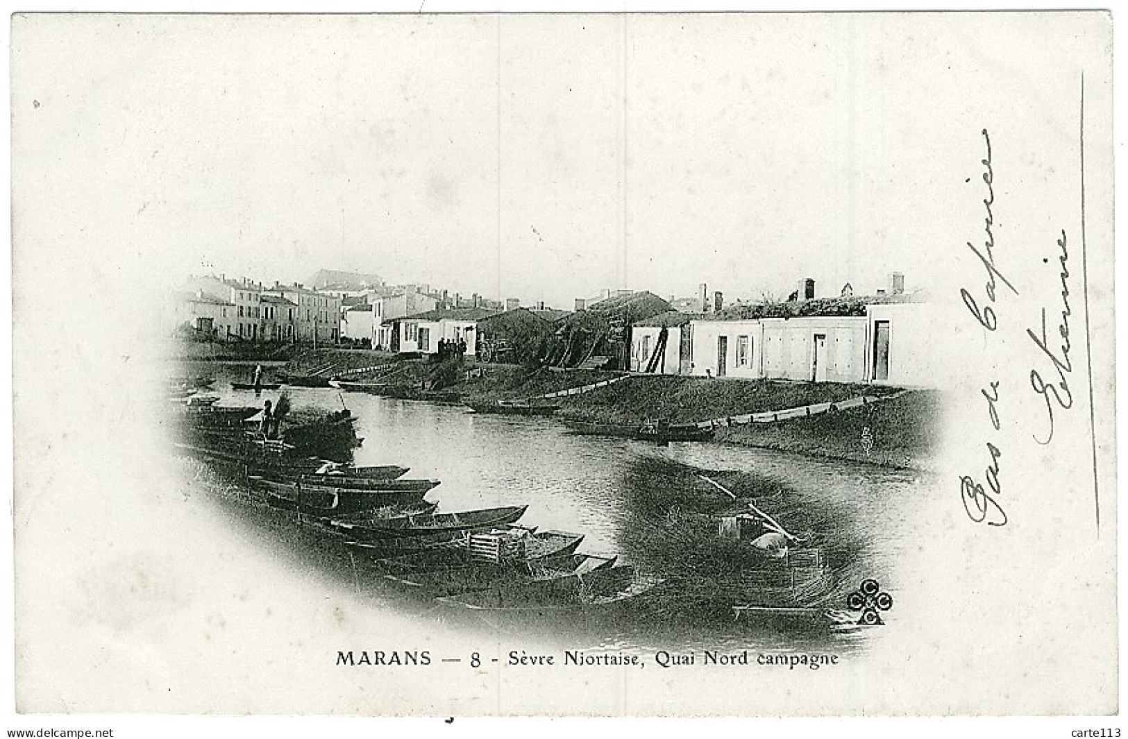 17 - B8323CPA - MARANS - Quai Nord Campagne , Sevre Niortaise - CARTE PIONNIERE - Bon état - CHARENTE-MARITIME - Andere & Zonder Classificatie