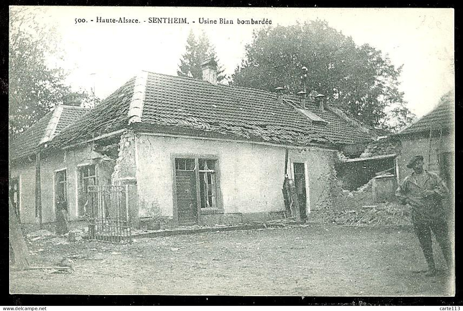 68 - B1735CPA - SENTHEIM - 500 - Usine BIAN Bombardée - Parfait état - HAUT-RHIN - Other & Unclassified