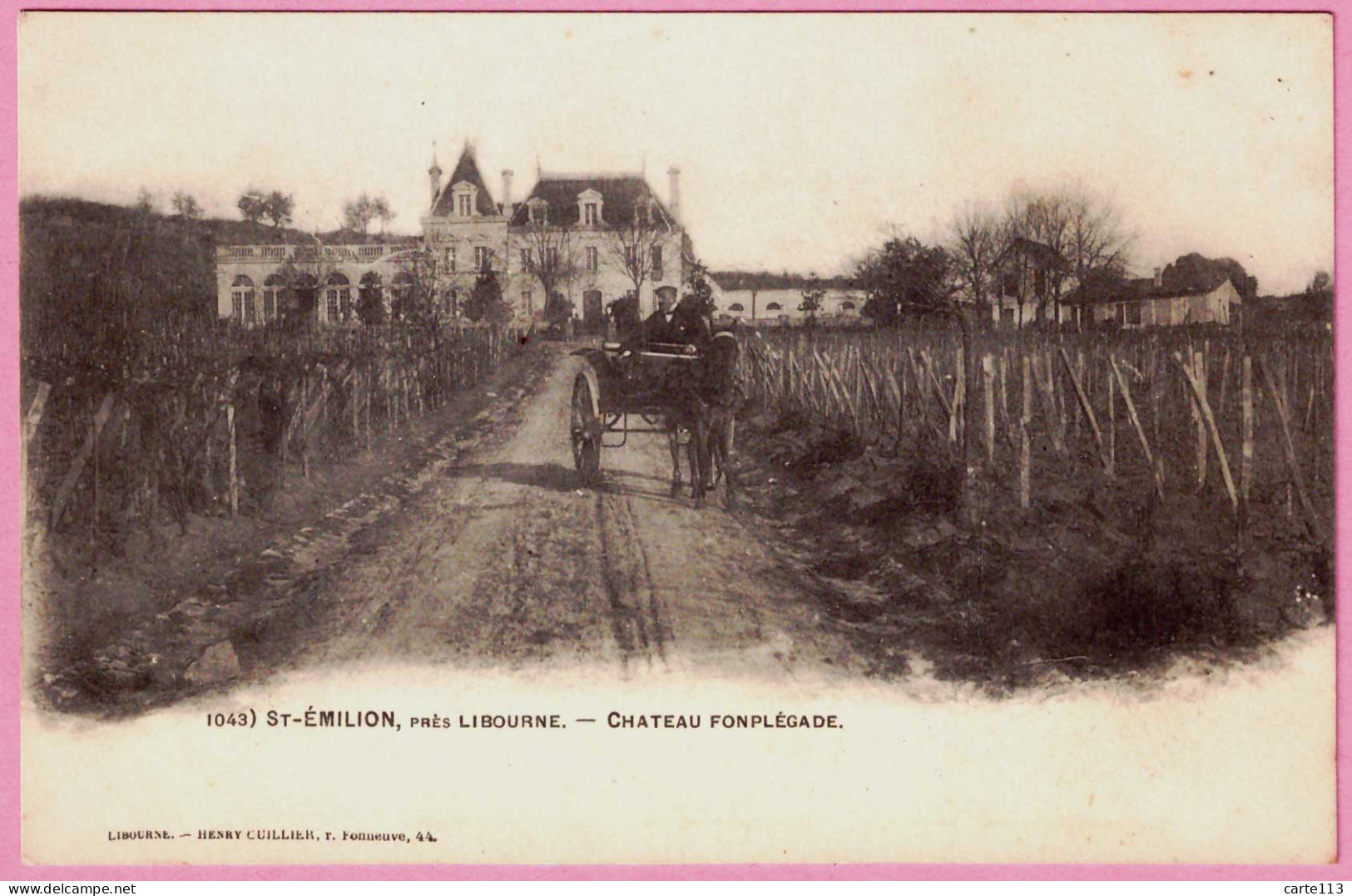 33 - B34686CPA - SAINT ST EMILION - Château Fonplegade - Carte Pionniere, Precurseur - Très Bon état - GIRONDE - Saint-Emilion