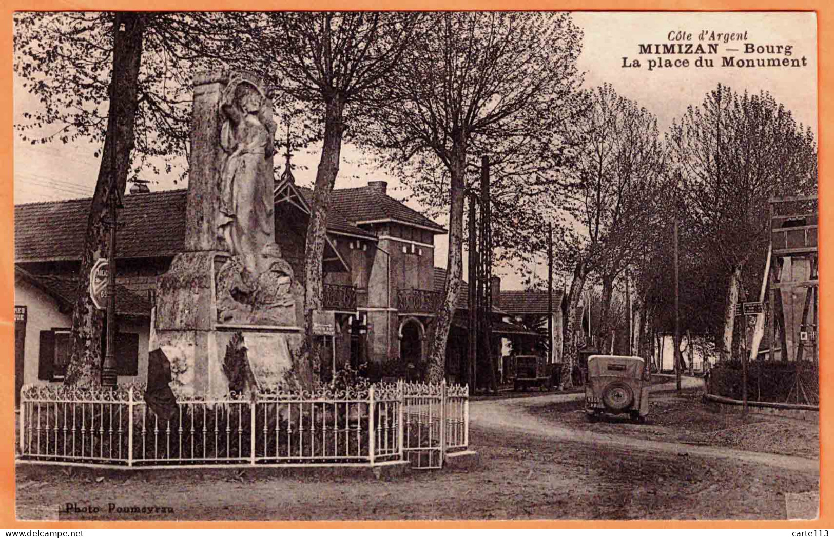 40 - B34649CPA - MIMIZAN BOURG - La Place Du Monument - Très Bon état - LANDES - Mimizan