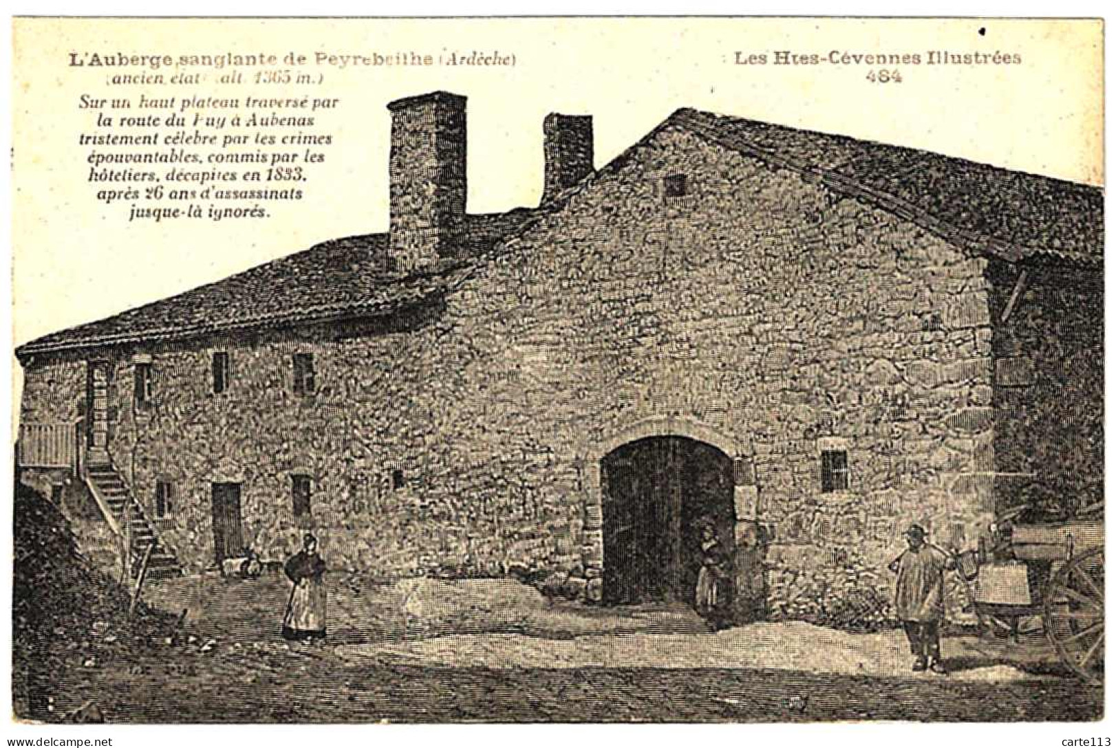 7 - B25123CPA - PEYREBEILHE - PEYREBEILLE - L' Auberge Sanglante - Très Bon état - ARDECHE - Andere & Zonder Classificatie