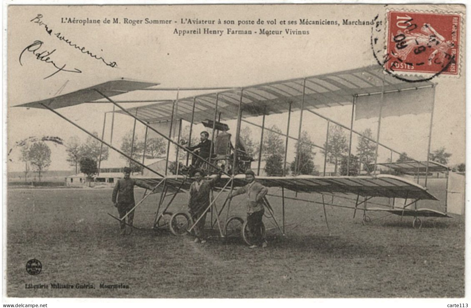 54 - T26355CPA - JARVILLE - Aeroplane De Roger Sommer à Son Poste De Vol - Très Bon état - MEURTHE-ET-MOSELLE - Autres & Non Classés