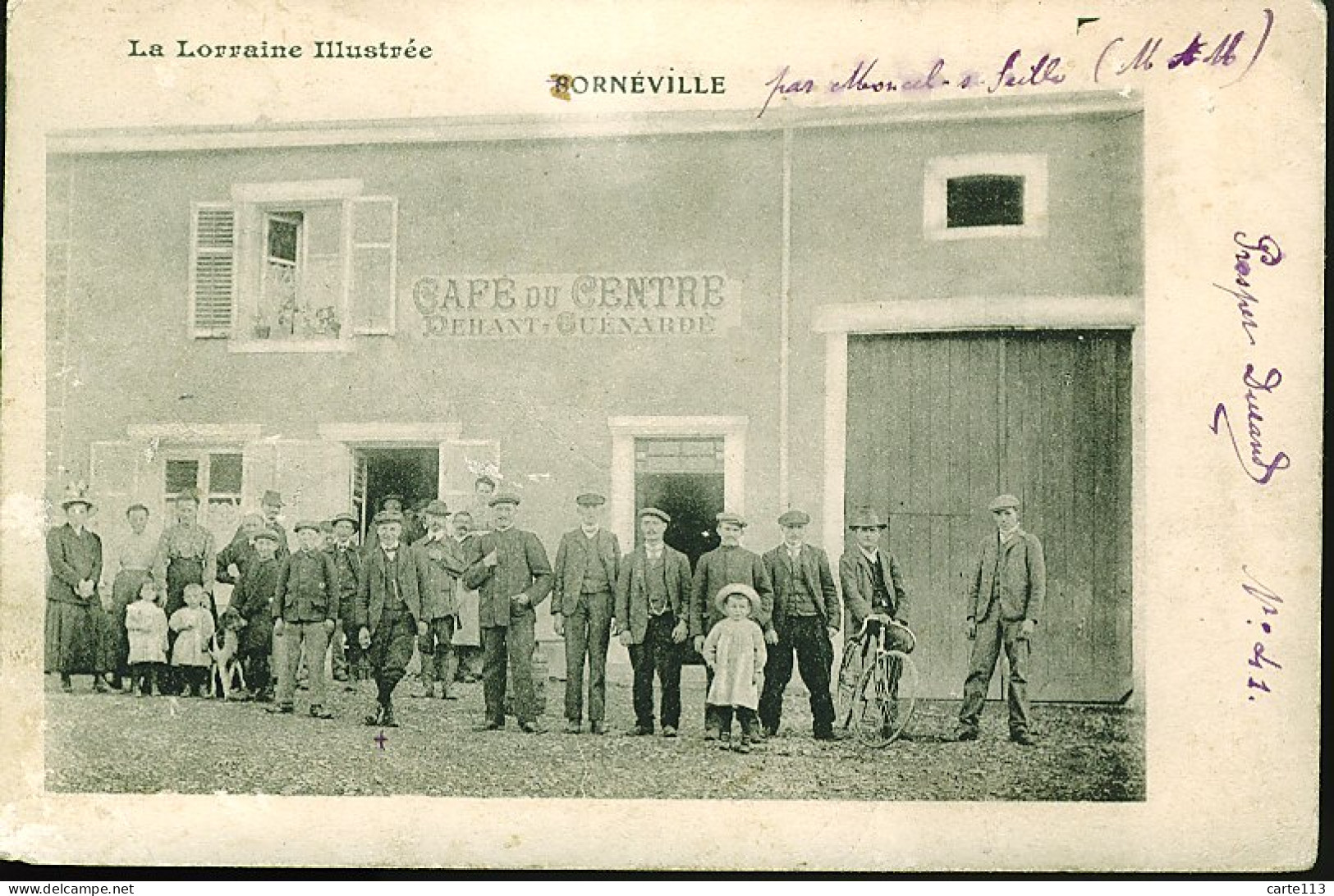 54 - T1298CPA - SORNEVILLE - Café Du Centre DEHAN-GUENARDE - Bon état - MEURTHE-ET-MOSELLE - Autres & Non Classés