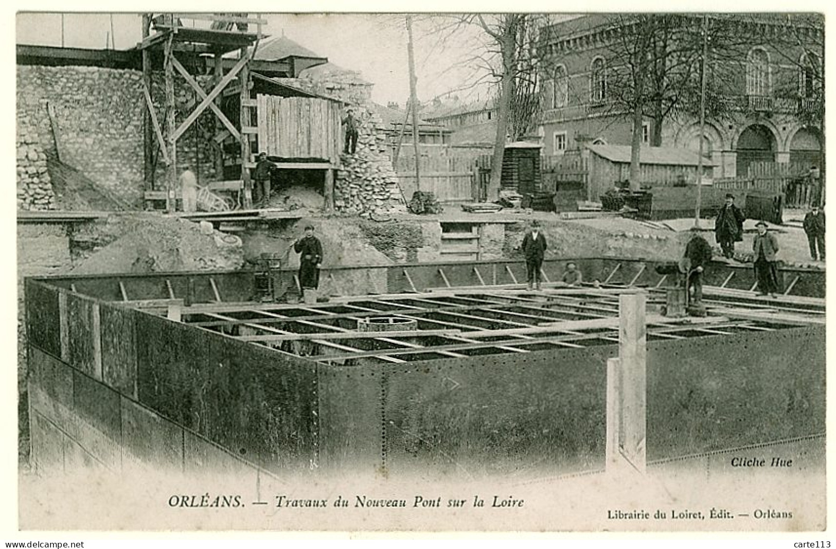 45 - B10022CPA - ORLEANS - Travaux Du Nouveau Pont Sur La Loire - Très Bon état - LOIRET - Orleans