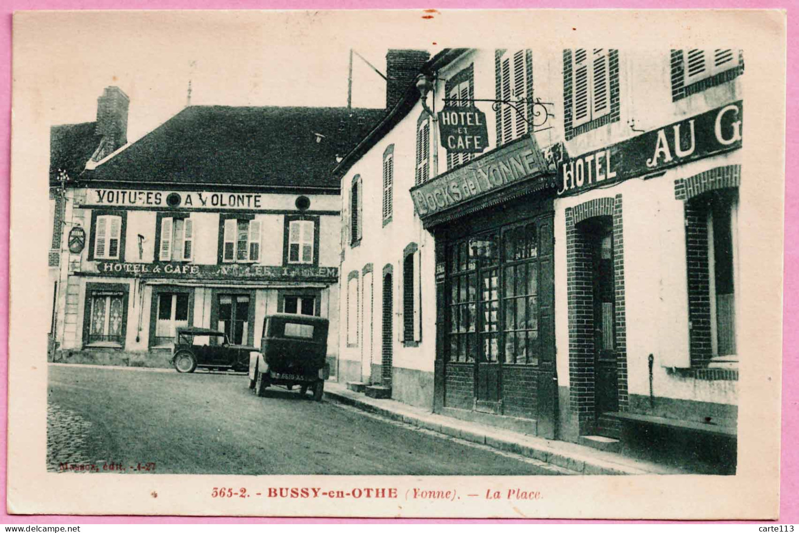89 - B34920CPA - BUSSY EN OTHE - La Place. Hotel Vallée-Lallemand. Café Docks Yonne - Très Bon état - YONNE - Sonstige & Ohne Zuordnung