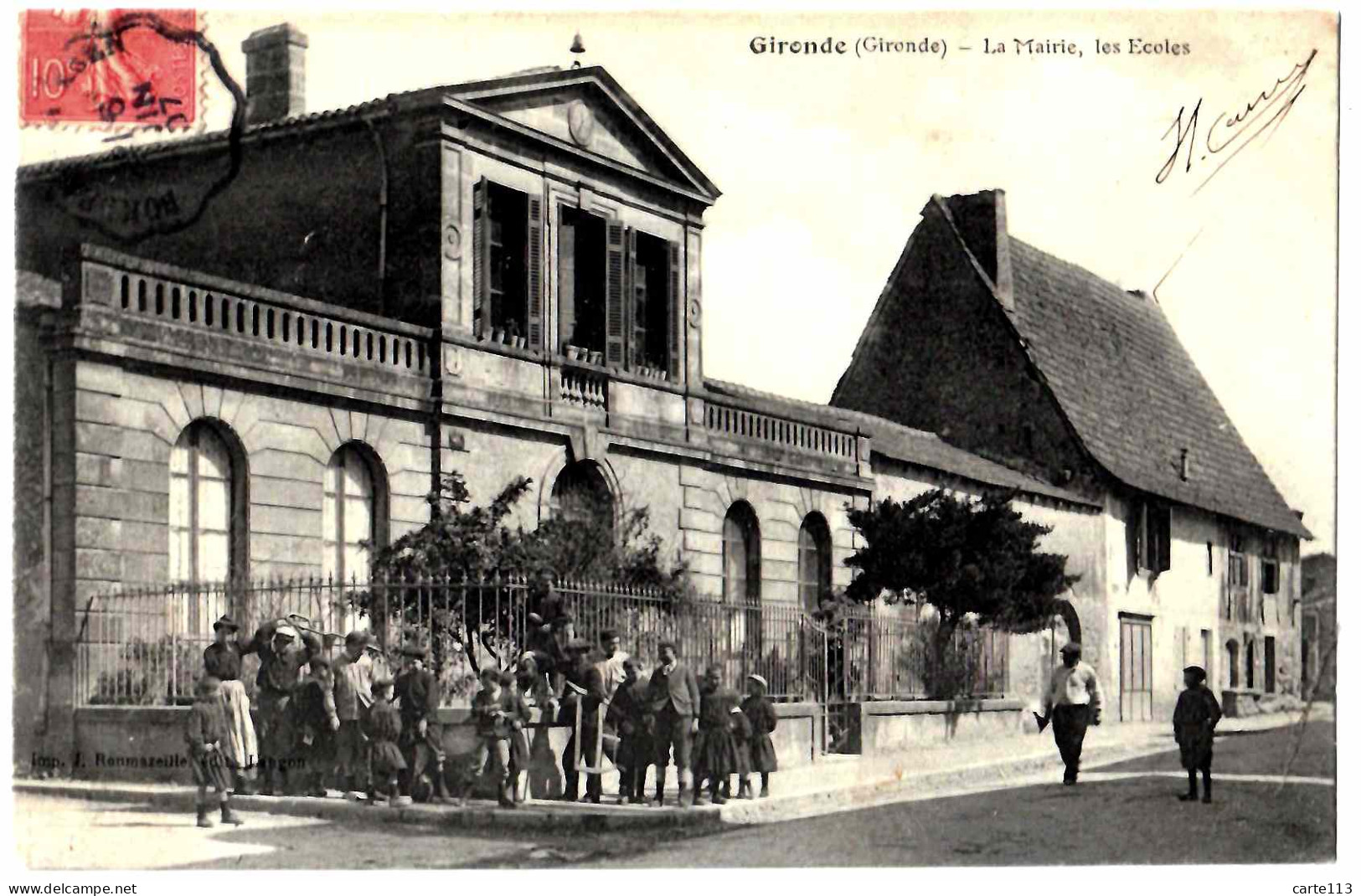 33 - B28665CPA - GIRONDE SUR DROPT - LA REOLE - La Mairie, Les écoles - Très Bon état - GIRONDE - Other & Unclassified