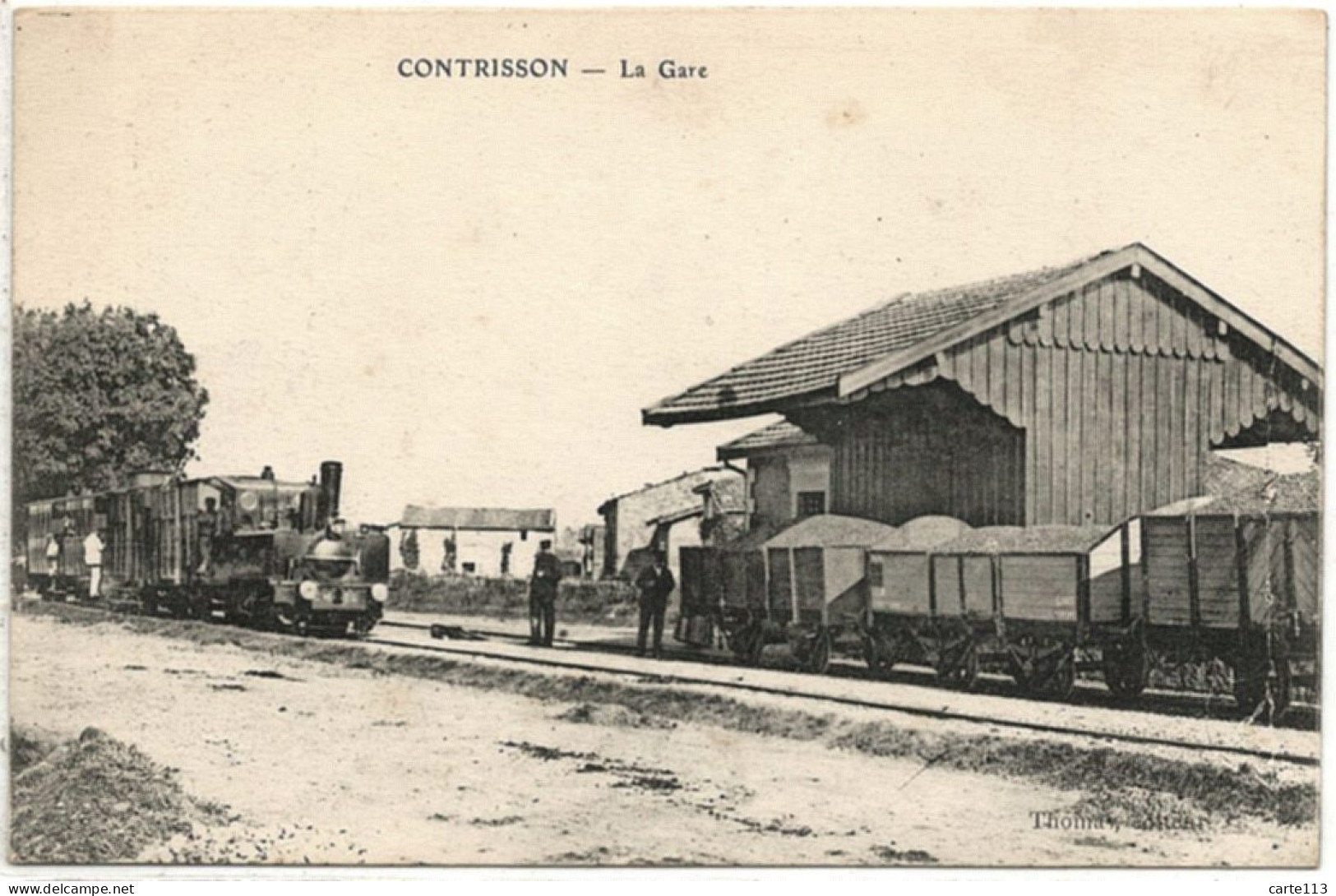 55 - T26357CPA - CONTRISSON - La Gare - Très Bon état - MEUSE - Other & Unclassified