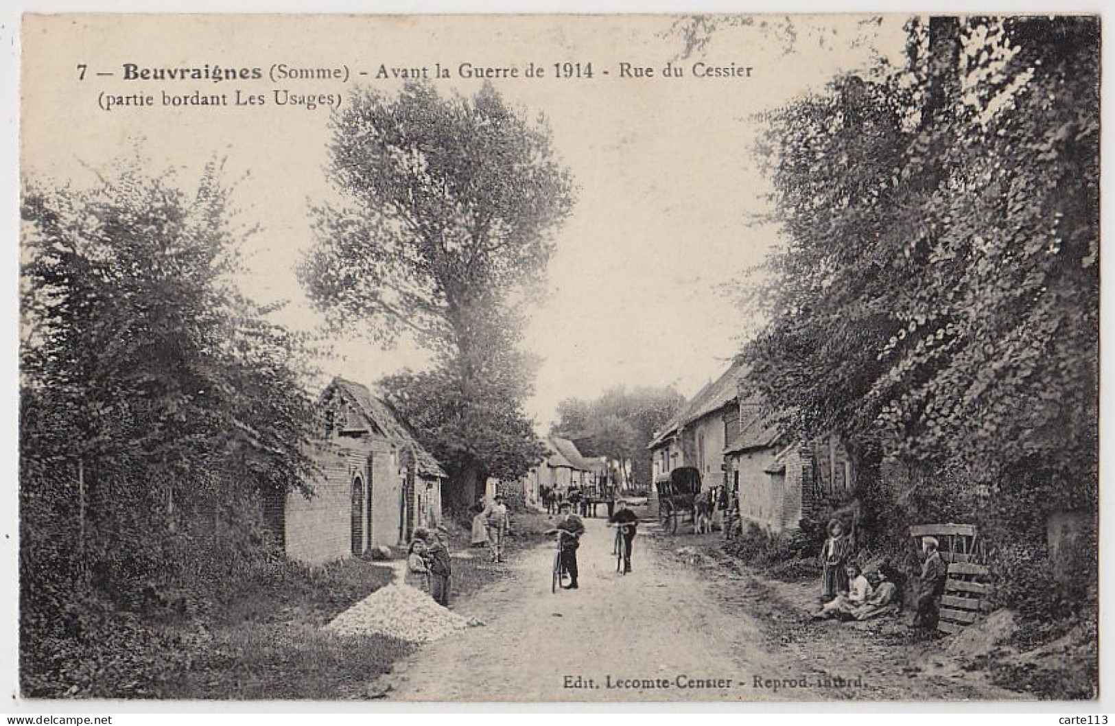 80 - B17726CPA - BEUVRAIGNES - Rue Du Cessier - Partie Bordant Les Usages - Avant Guerre - Très Bon état - SOMME - Beuvraignes