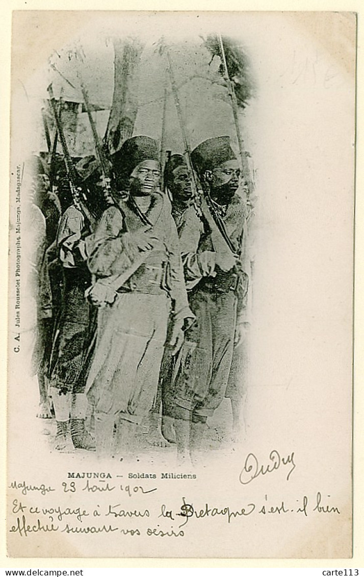 0 - T10219CPA - MADAGASCAR - MAJUNGA - Soldats Miliciens - Carte Pionnière - Parfait état - AFRIQUE - Madagaskar