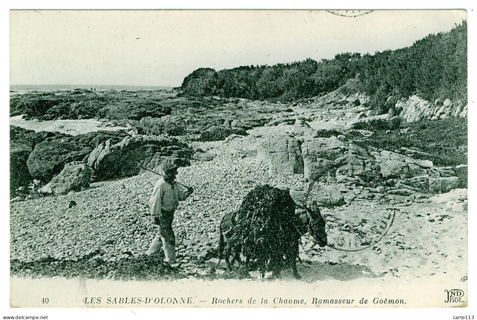 85 - T3307CPA - LES SABLES D'OLONNE - Rochers De La Chaume, Ramasseurs De Goémon - Parfait état - VENDEE - Sables D'Olonne