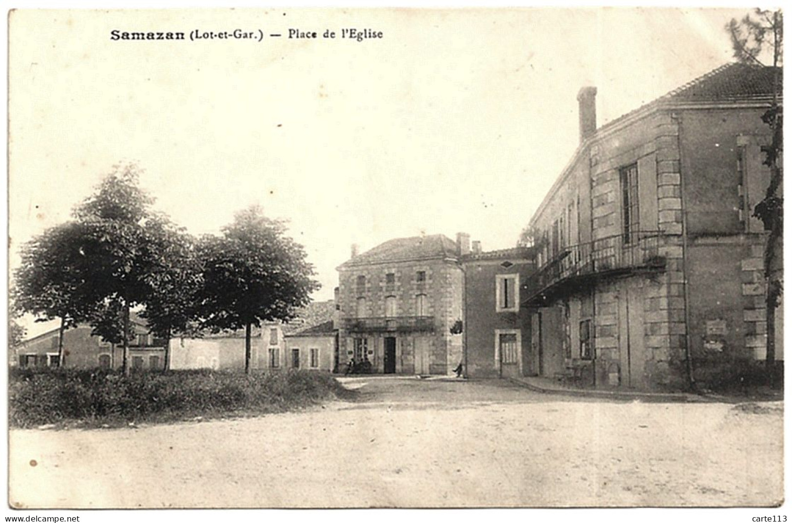 47 - B26350CPA - SAMAZAN - Place De L' église - Assez Bon état - LOT-ET-GARONNE - Autres & Non Classés