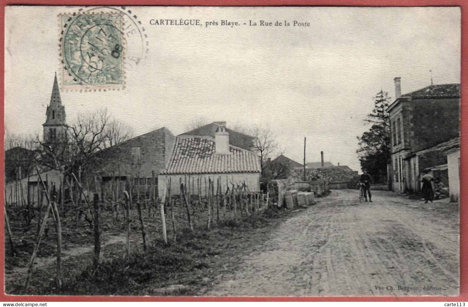 33 - B26674CPA - CARTELEGUE - BLAYE - La Rue De La Poste - Très Bon état - GIRONDE - Other & Unclassified