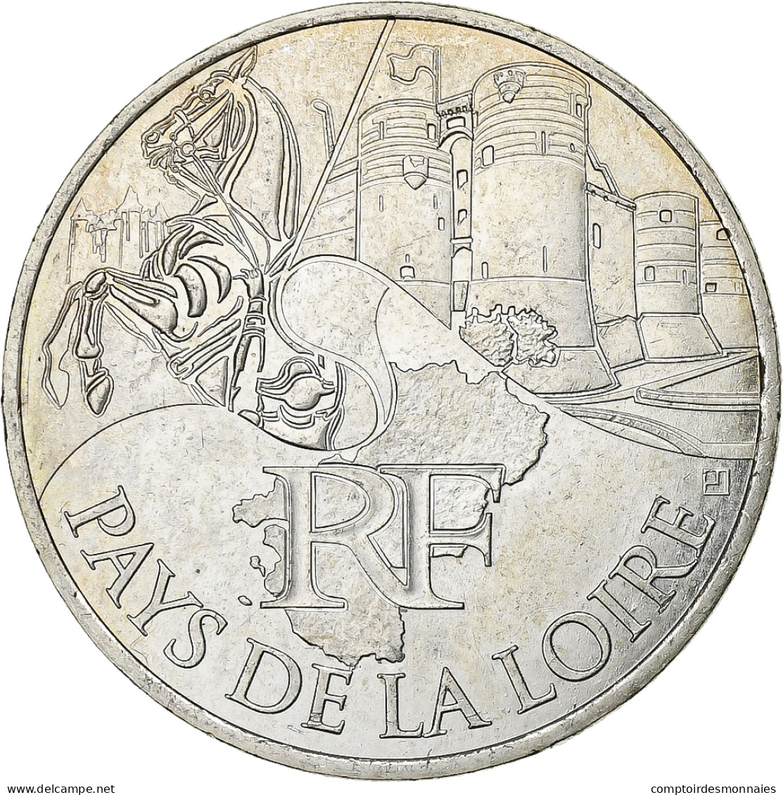 France, 10 Euro, Pays De La Loire, 2011, Paris, Argent, SPL, KM:1746 - France