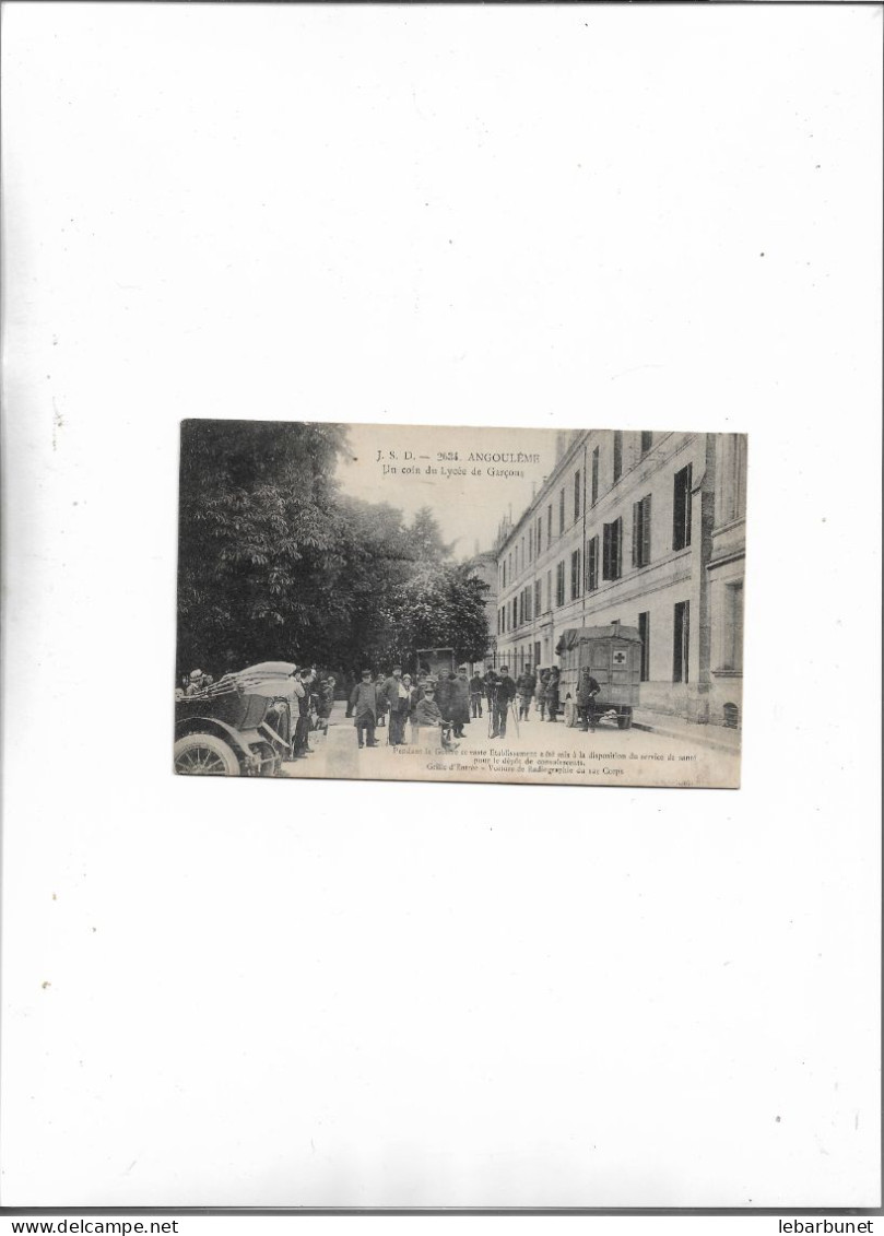 Carte Postale Ancienne Angoulème (16) Un Coin Du Lycée De Garçons Mis à La Disposition Des Convalescentsde L'armée - Angouleme