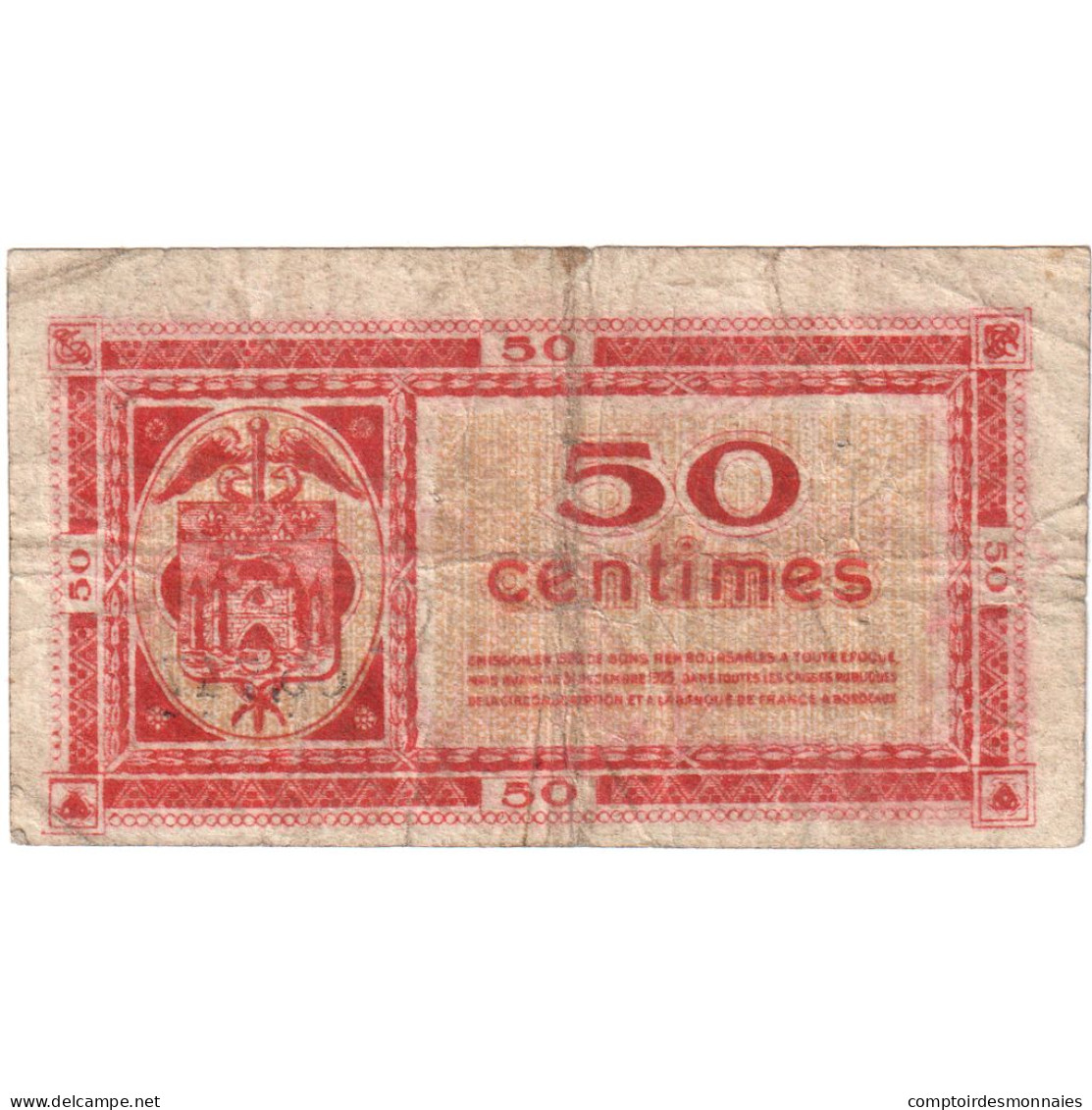 France, Bordeaux, 50 Centimes, B, Pirot:30-24 - Cámara De Comercio
