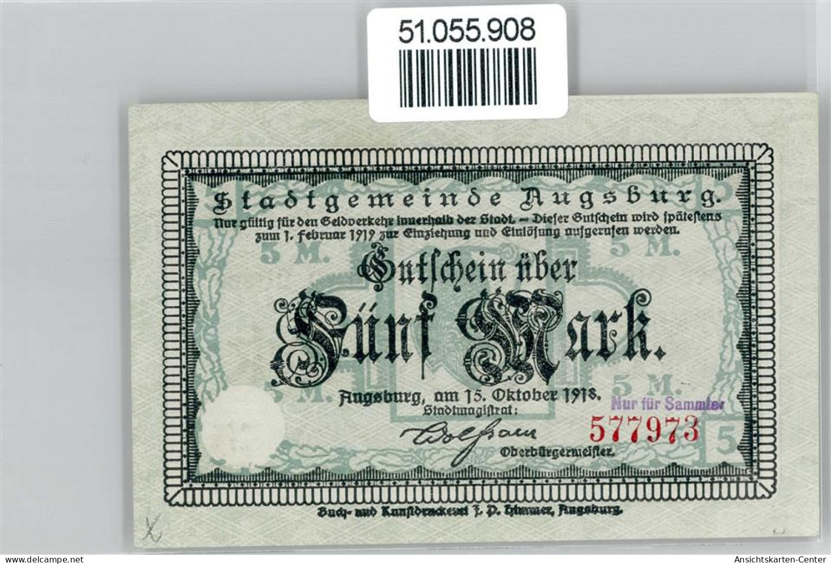 51055908 - Augsburg 5 Mark - Other & Unclassified