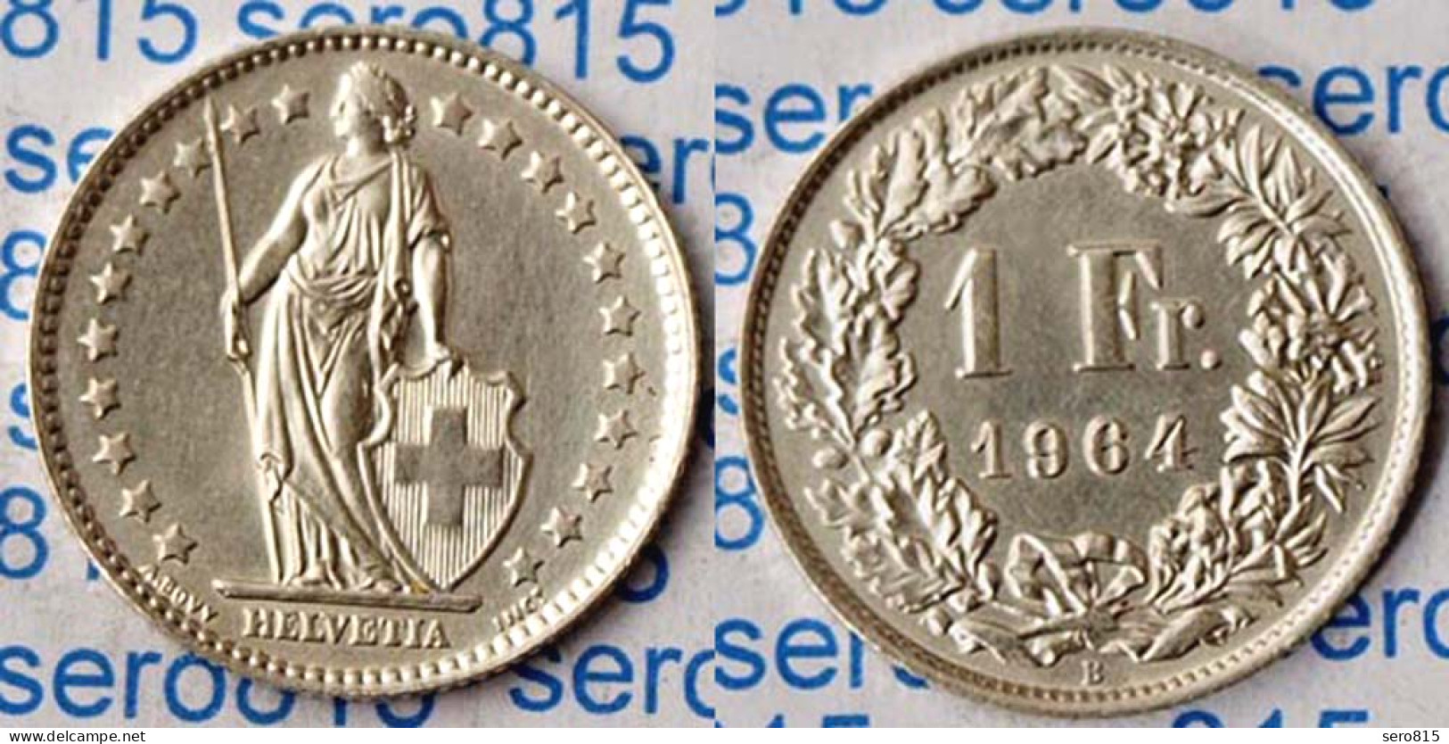 Schweiz - Switzerland 1 Franken Silber-Münze 1964   (r1317 - Otros & Sin Clasificación