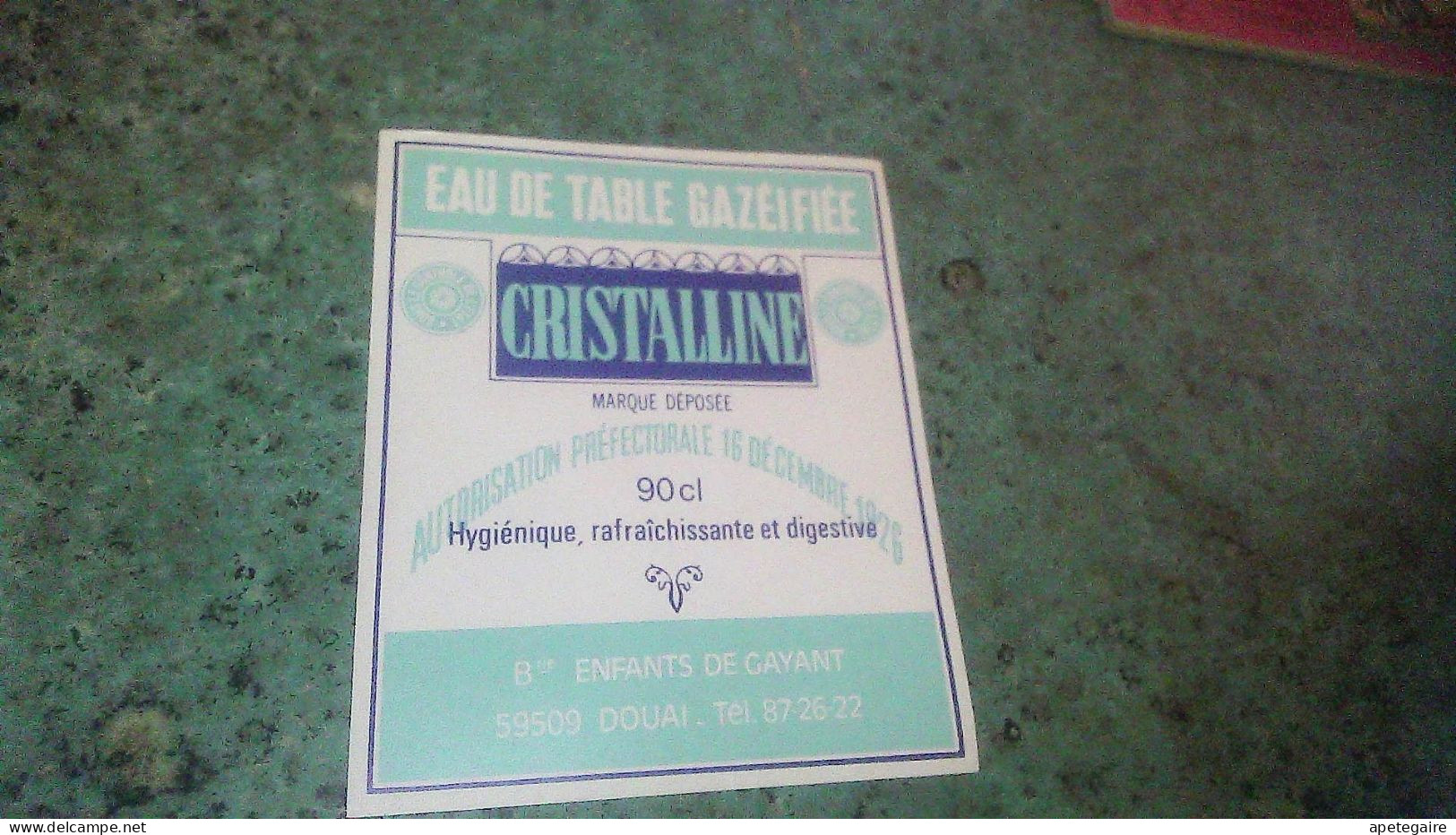 Douai Les Enfants De Gayant Ancienne  étiquette Non Utilisée D'eau Minérale De Table Gazéifié Cristalline - Other & Unclassified
