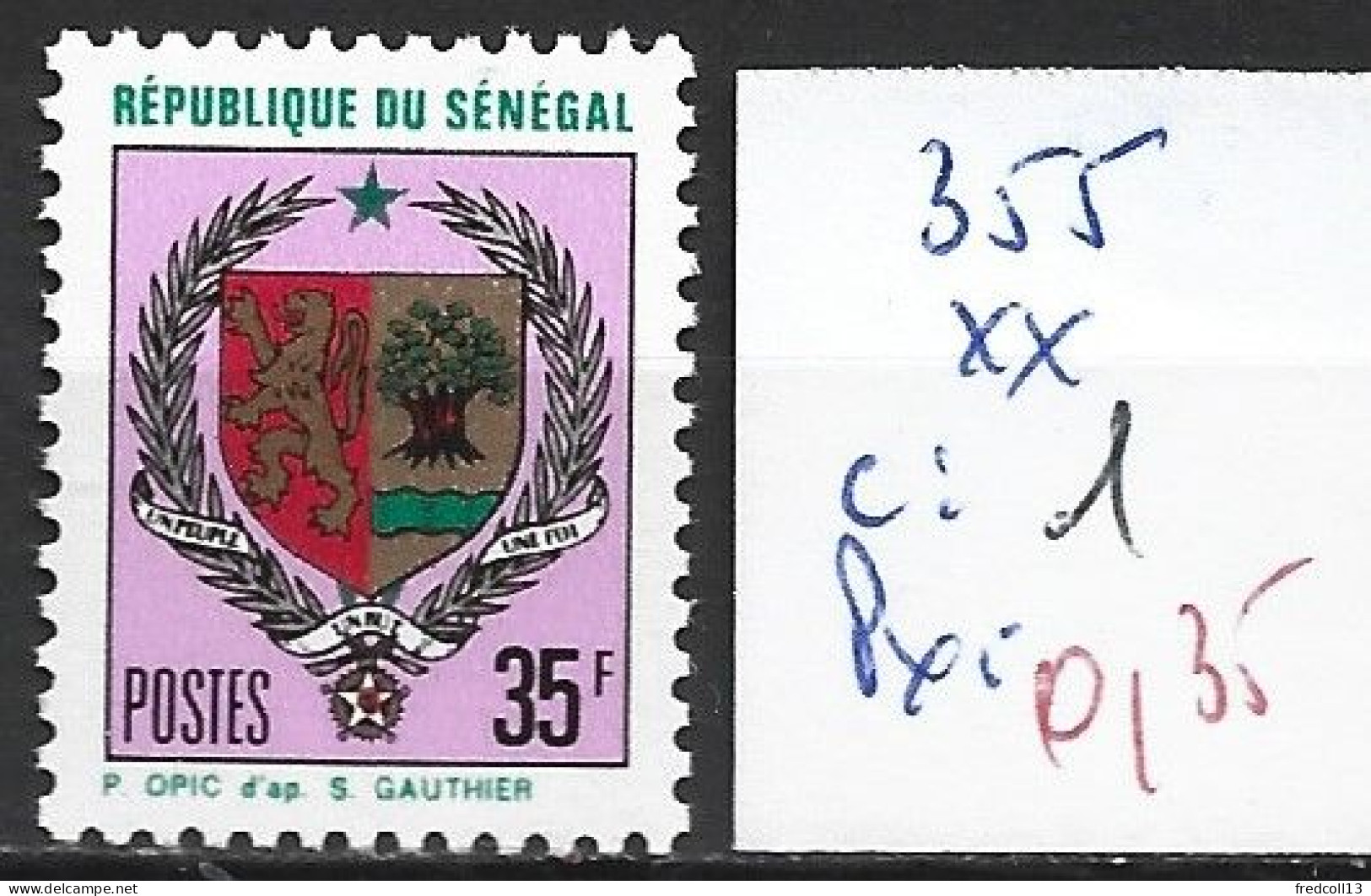 SENEGAL 355 ** Côte 1 € - Sénégal (1960-...)