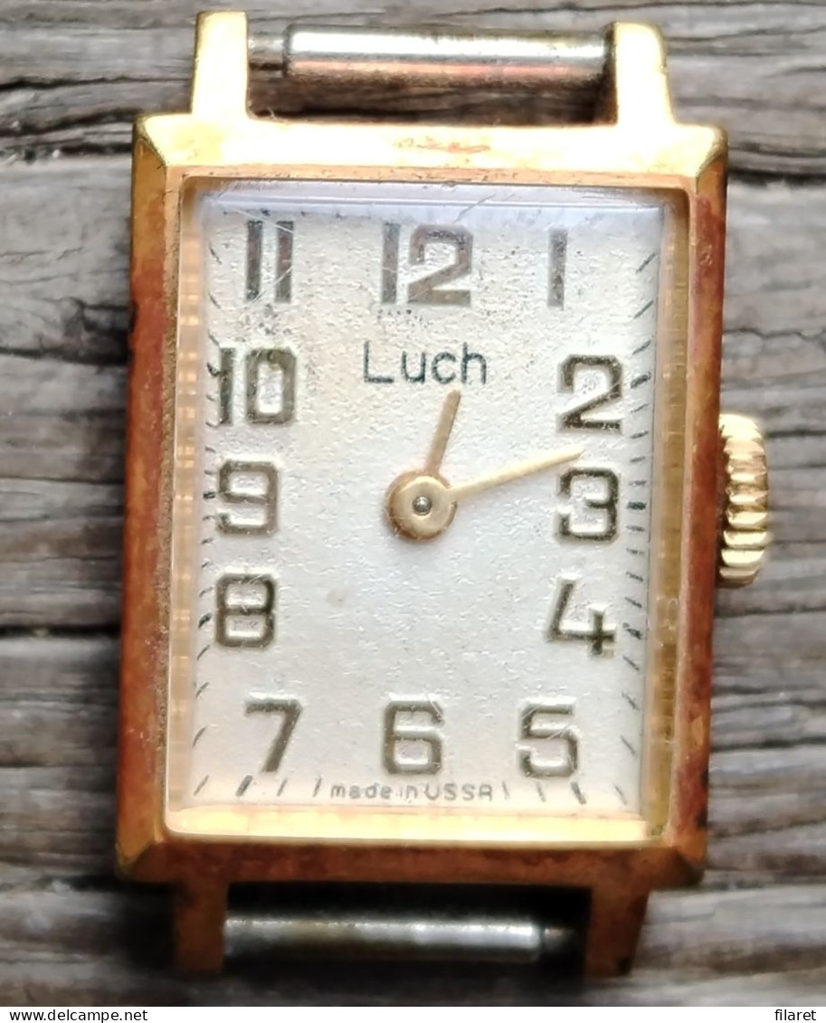 RUSSIA-USSR-LUCH,LADY WATCH,GOLD FILLED,WITHOUT BRACELET - Antike Uhren