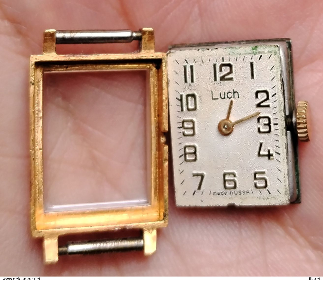 RUSSIA-USSR-LUCH,LADY WATCH,GOLD FILLED,WITHOUT BRACELET - Relojes Ancianos