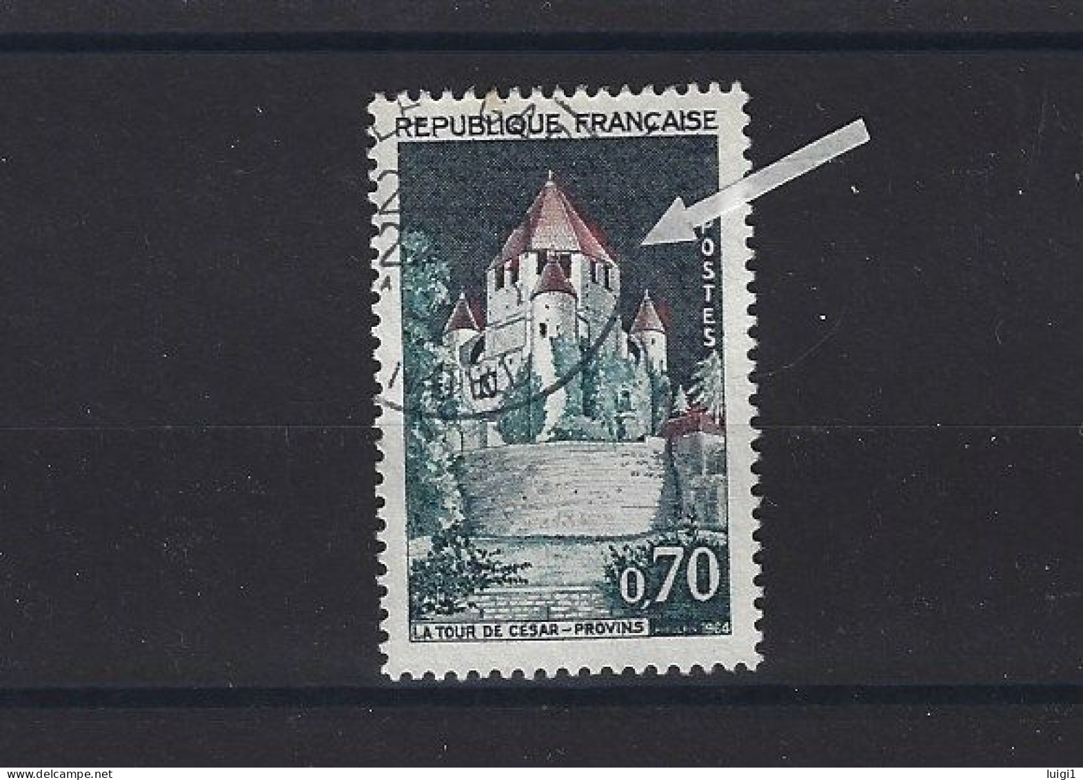 FRANCE 1964 - Y&T N°1392Ab . Provins 0,70 F. Variété: Toit En Flamme. Oblitéré. TB - Used Stamps