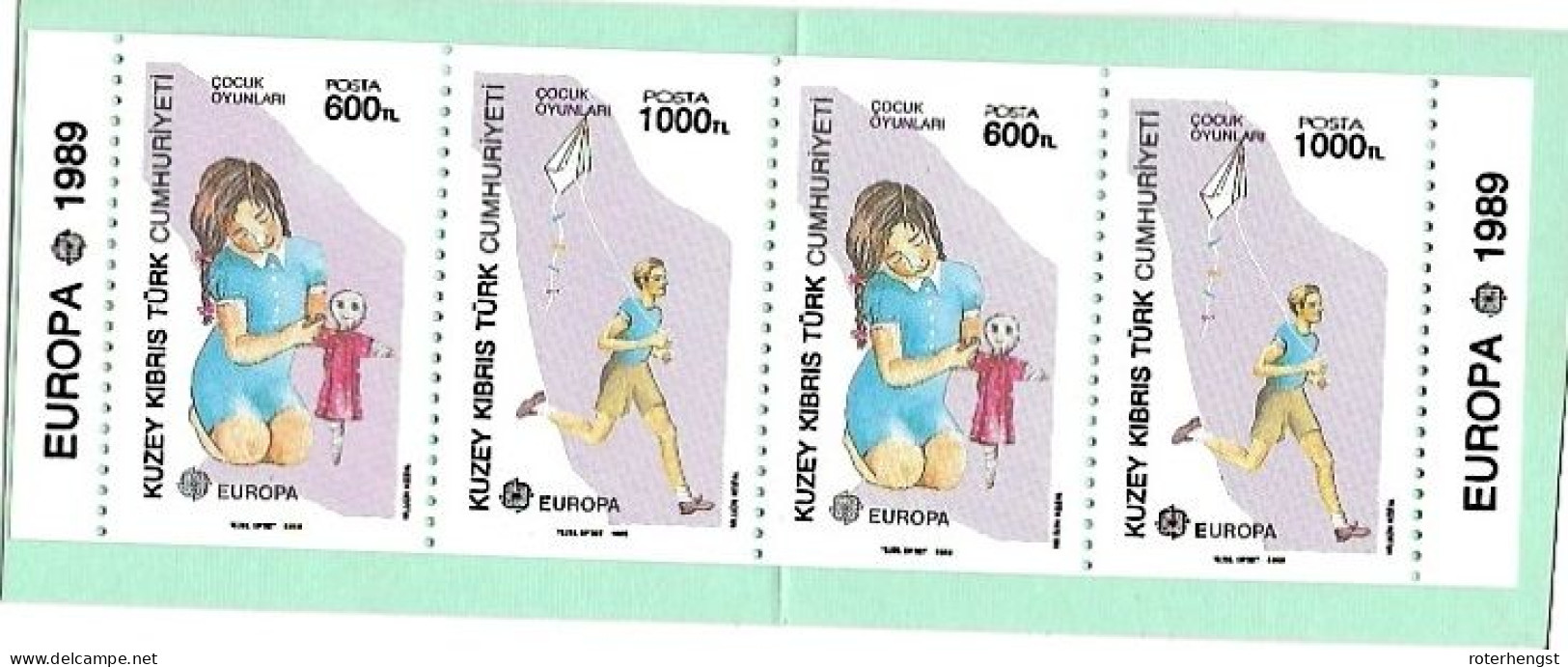 Turkish Cyprus Booklet Mnh ** 1989 13 Euros Cept Europa Toys - Unused Stamps
