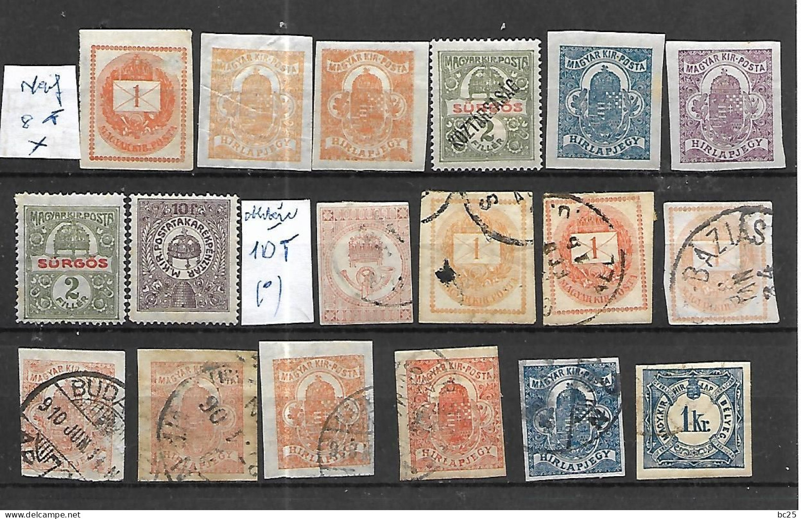 HONGRIE -JOURNAUX -18 TRES BEAUX TIMBRES DONT 8 NEUFS * LEGERES CHARNIERES -ET 10 OBLITERES-PAS D'EMINCES- DEPUIS 1871 - Periódicos