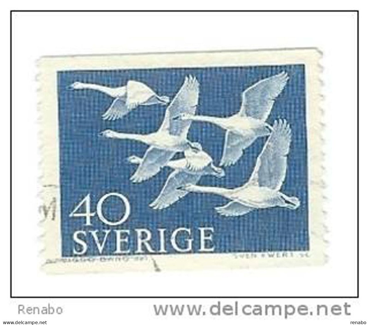 Svezia, SUEDE, Schweden 1956 ; Oche In Volo , Flying Geese ; Dentellato Su Due Lati ; Used. - Oche