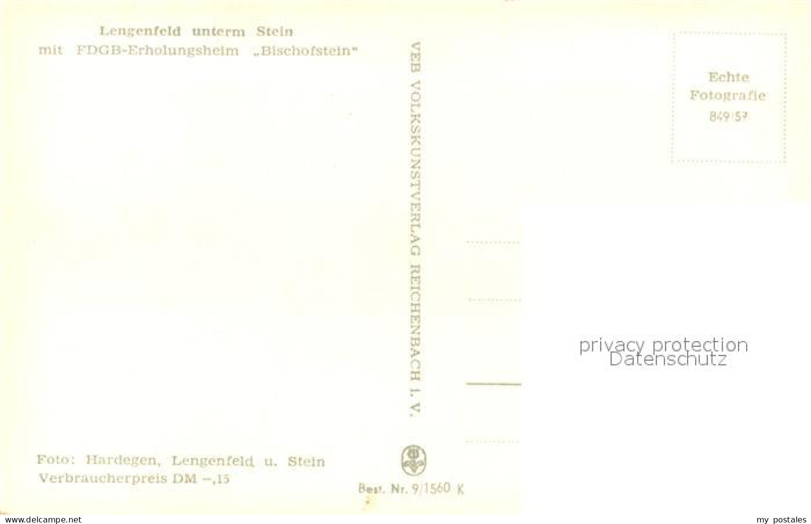 73031087 Lengenfeld Stein FDGB Erholungsheim Bischofstein  - Other & Unclassified