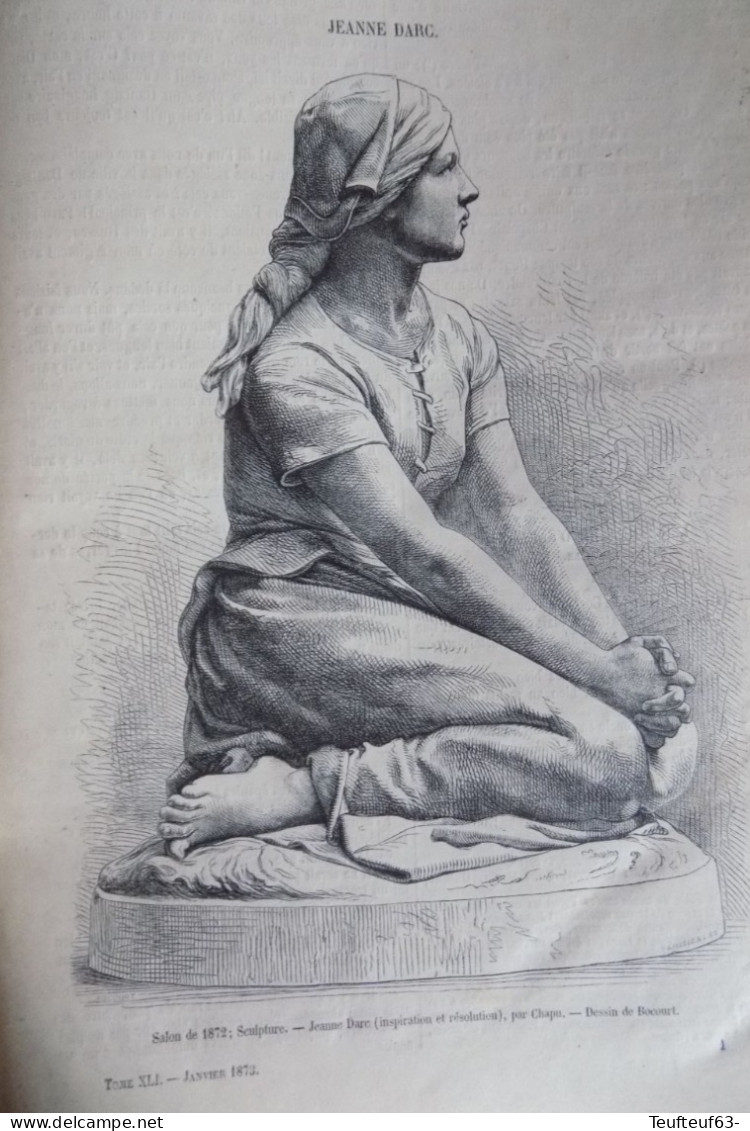 Gravure De Presse ; Jeanne Darc - Sculpture Par Chapu - Dessin De Bocourt - Verzamelingen