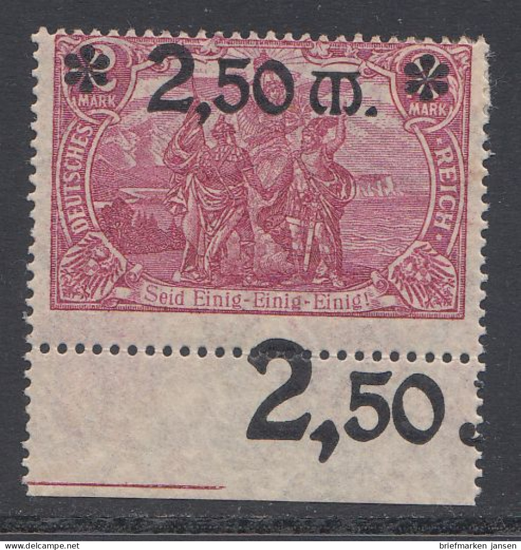 D,Dt.Reich Mi.Nr. 118, Ungebrauchtes Randstück - Unused Stamps