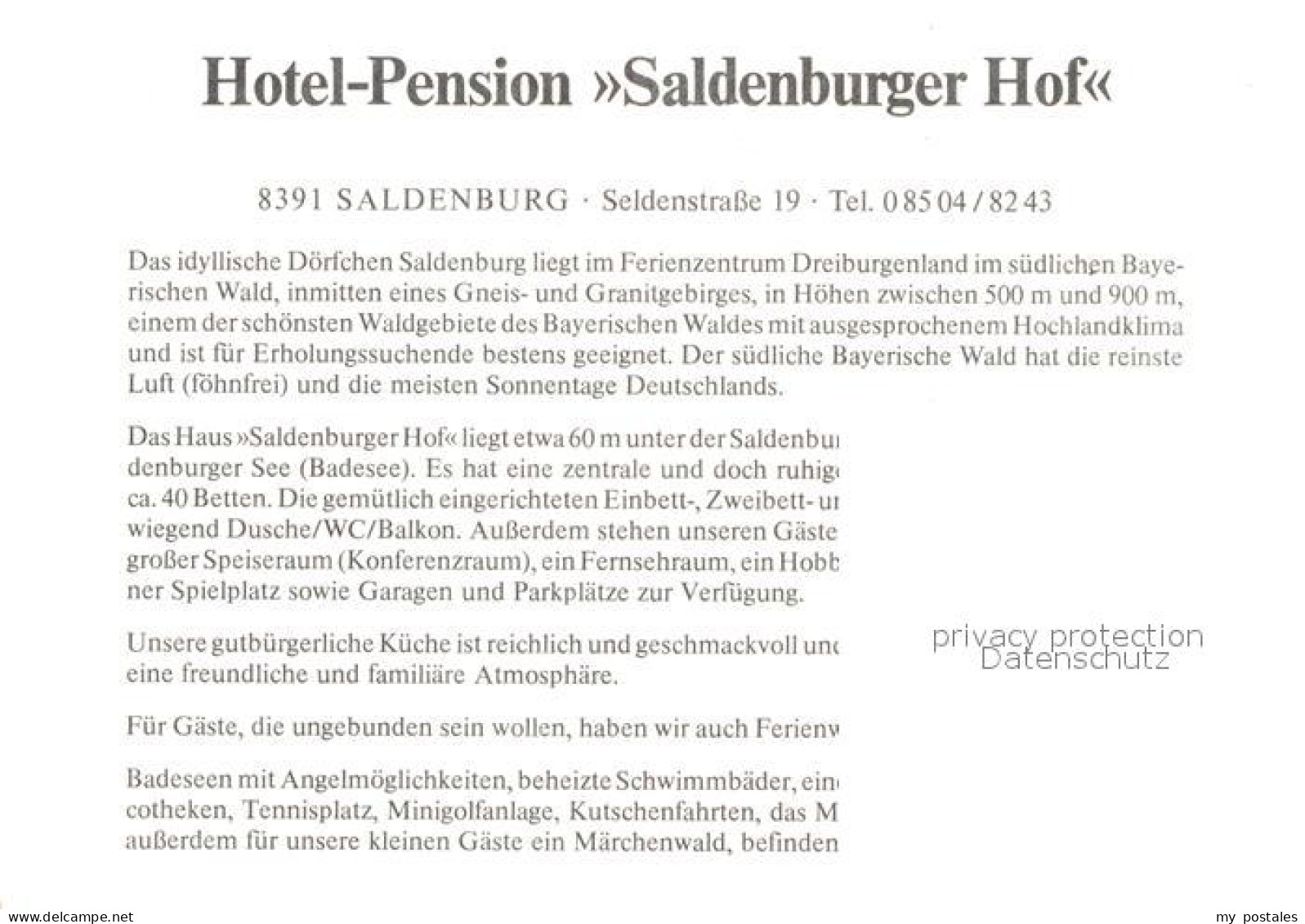 73030595 Saldenburg Saldenburger Hof Hotel Pension Saldenburg - Autres & Non Classés