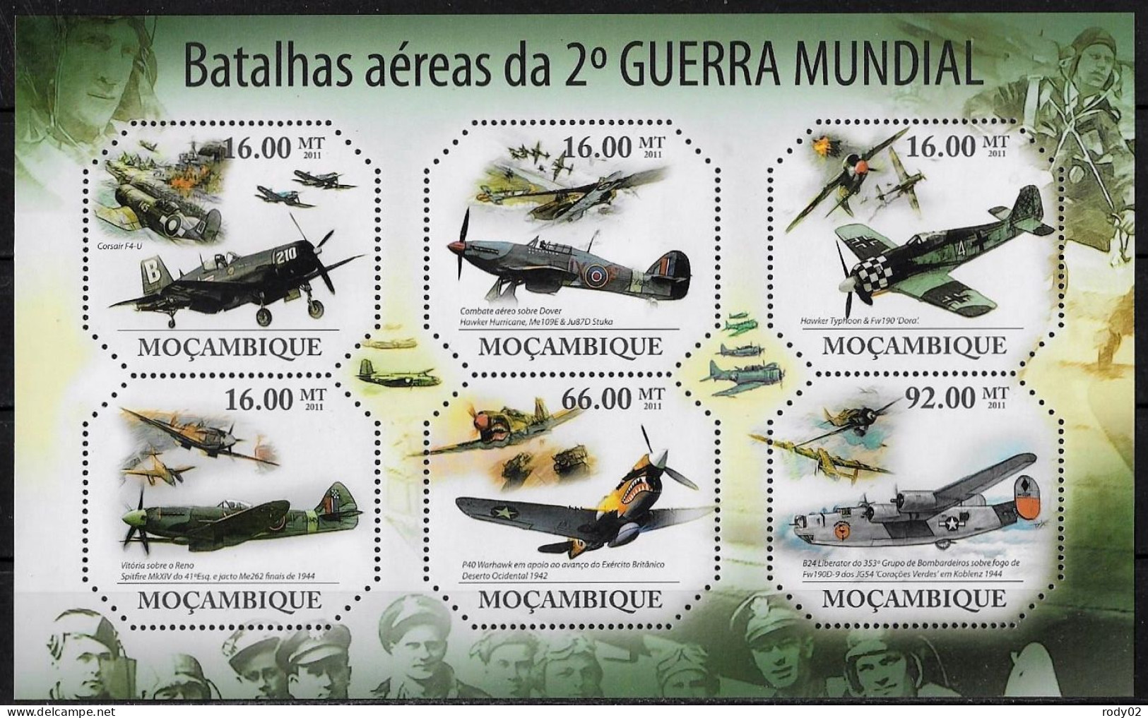 MOZAMBIQUE - AVIATION - 2EME GUERRE MONDIALE - N° 3938 A 3943 ET BF 425 - NEUF** MNH - 2. Weltkrieg