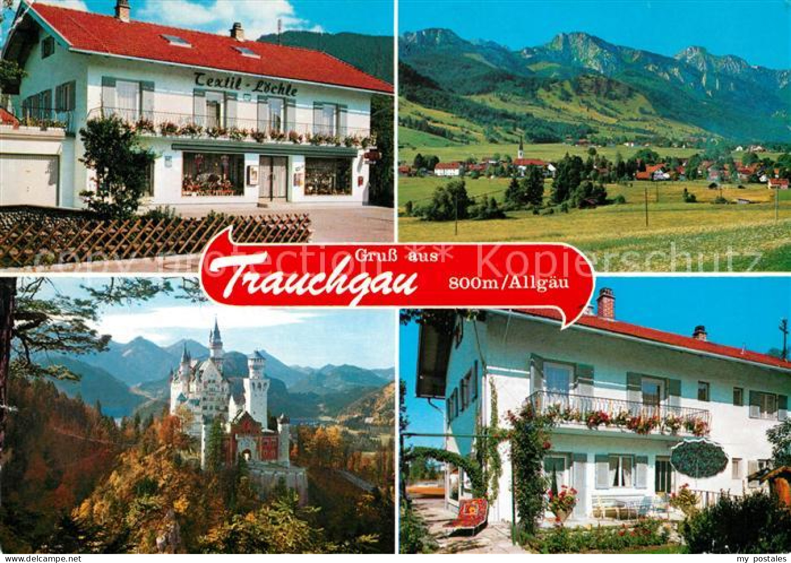 73030424 Trauchgau Textil Loechle Panorama Schloss Trauchgau - Autres & Non Classés