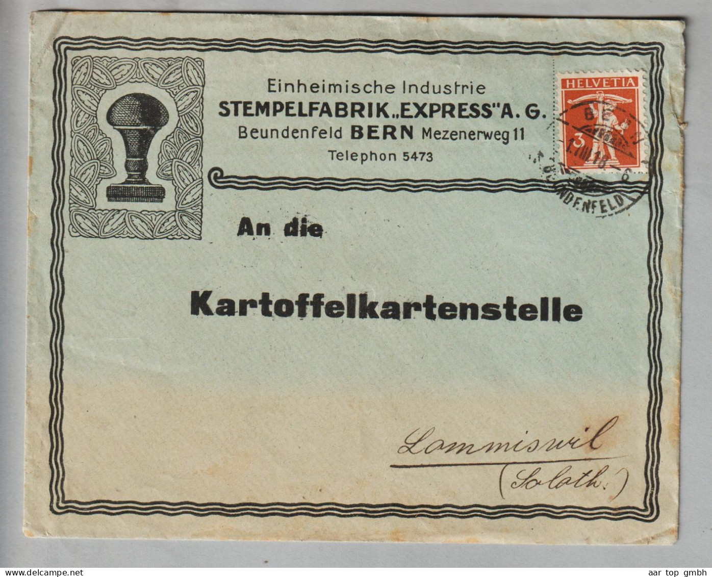 CH Tellknabe 1918-03-01 Bern Auf Illustriertem Brief Nach Lommiswil - Storia Postale