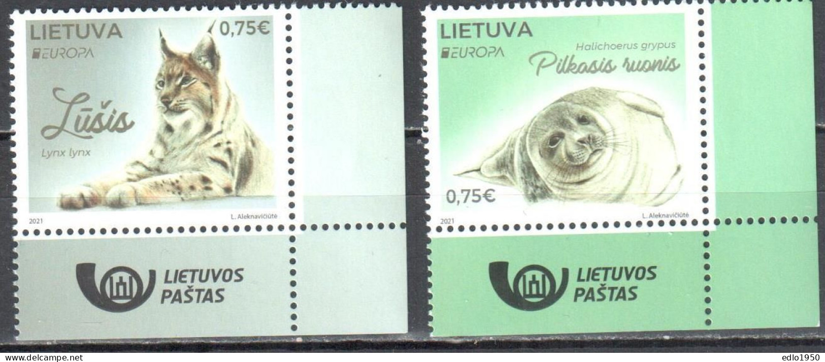 Lithuania Lietuva 2021  Animals - MNH (**) - Lituanie