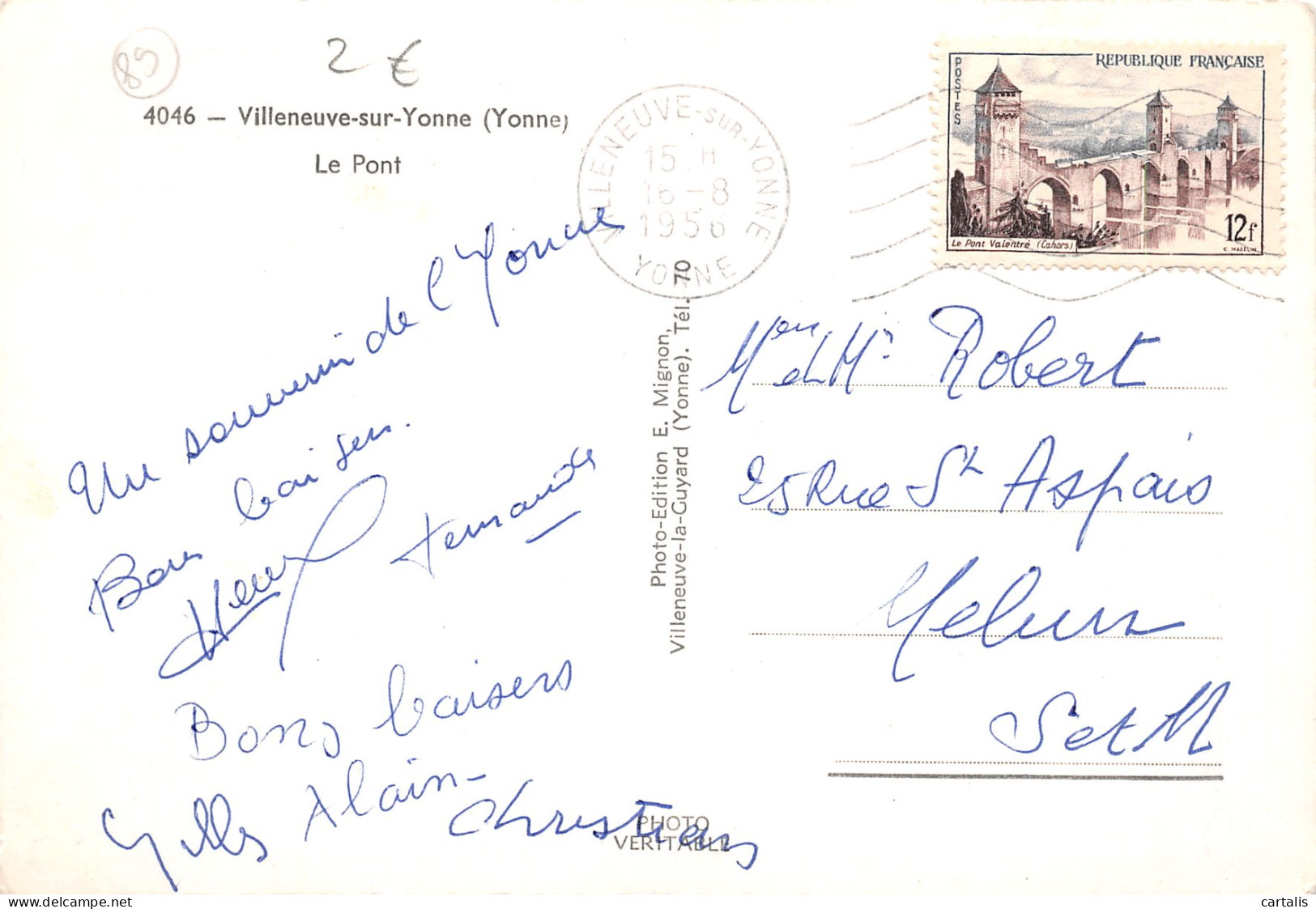 89-VILLENEUVE SUR YONNE-N°3809-C/0205 - Villeneuve-sur-Yonne