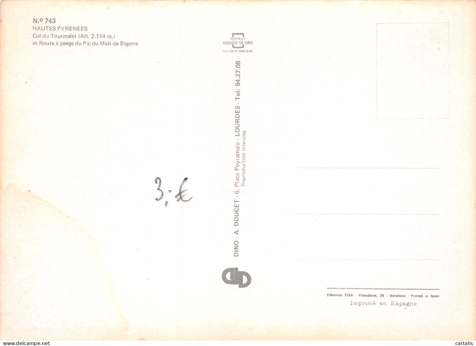 65-COL DU TOURMALET-N°3809-A/0089 - Autres & Non Classés