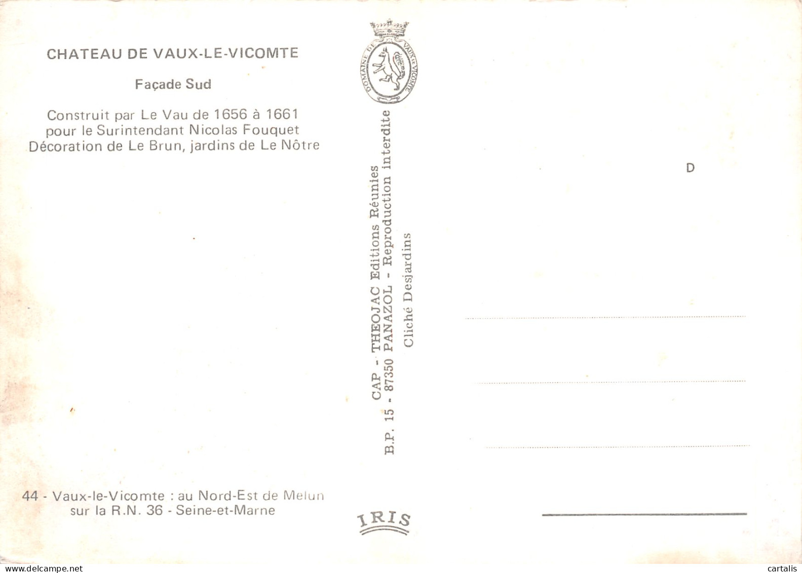 77-VAUX LE VICOMTE-N°3810-A/0075 - Vaux Le Vicomte